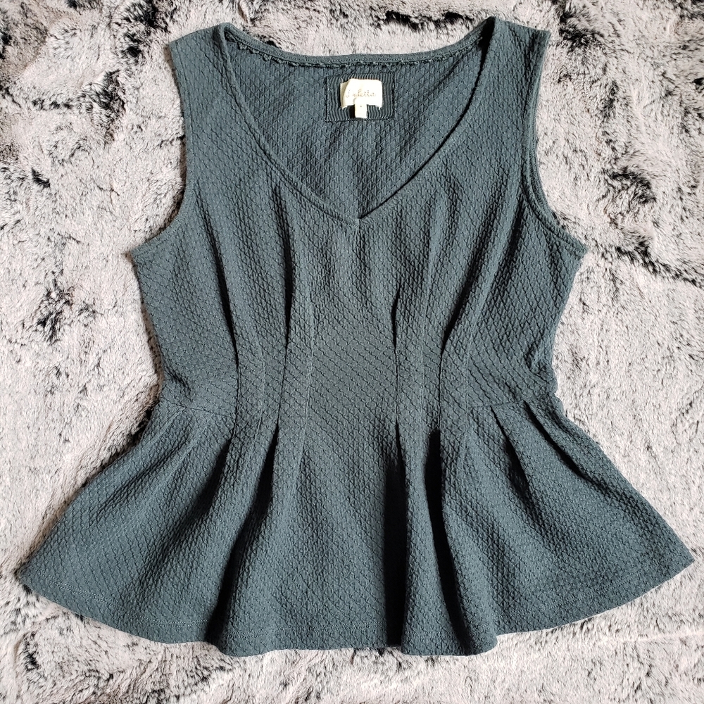 Deletta Anthropologie Textured Peplum Top - M